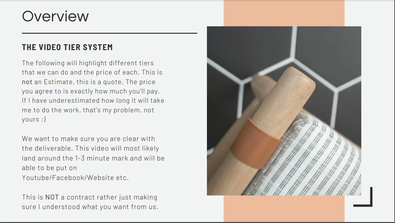 More information page in proposal